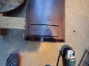 ディスクサンダーで加工途中 ディスクサンダーで加工途中